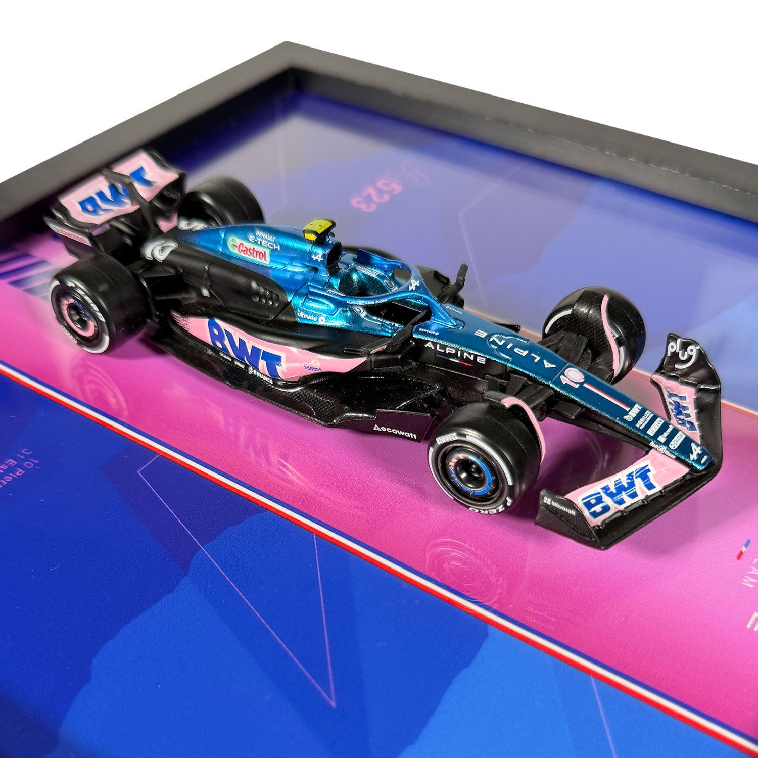 Alpine BWT - Voiture Formule 1 A523 - 20 x 20 cm