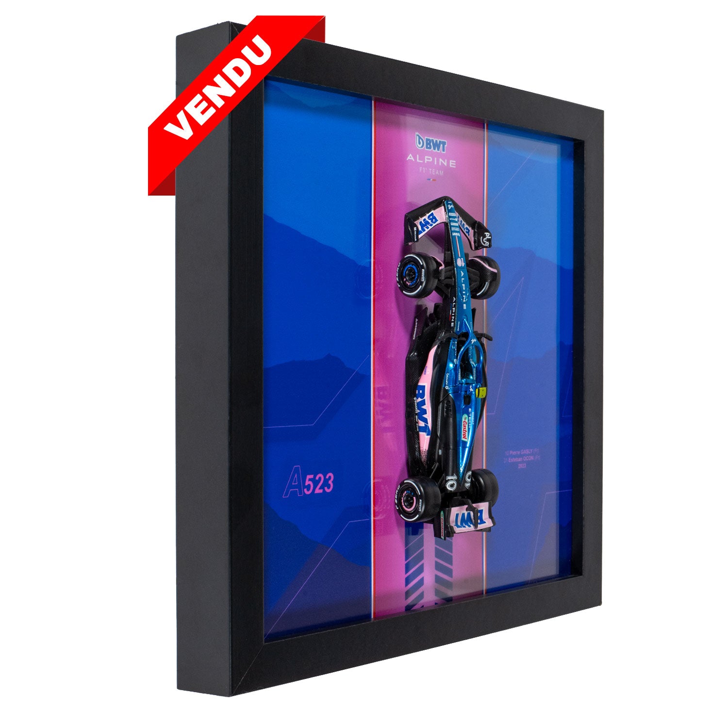 Alpine BWT - Voiture Formule 1 A523 - 20 x 20 cm