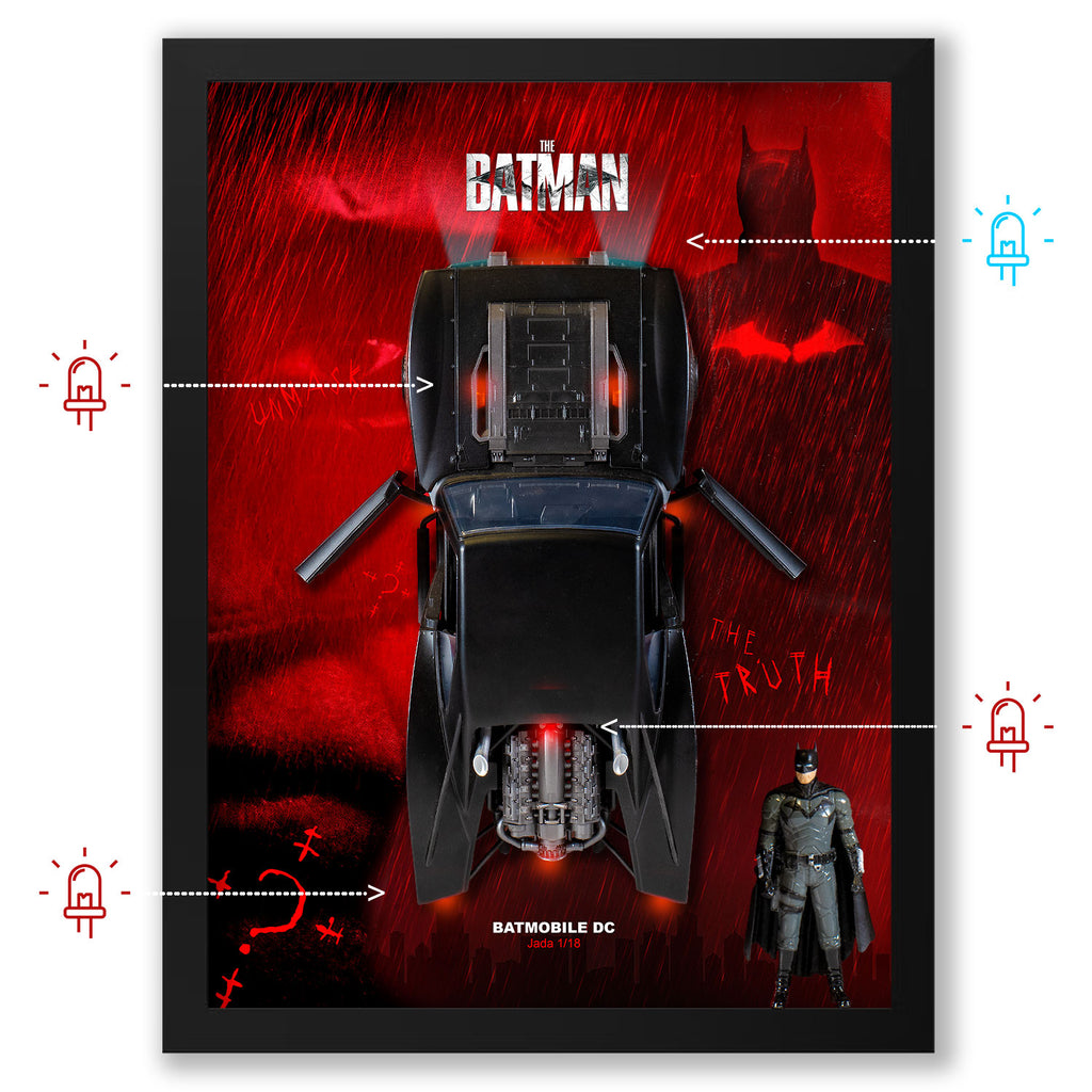 Batmobile DC - The Batman - Lumières LED intégrées - 32 x 42 cm