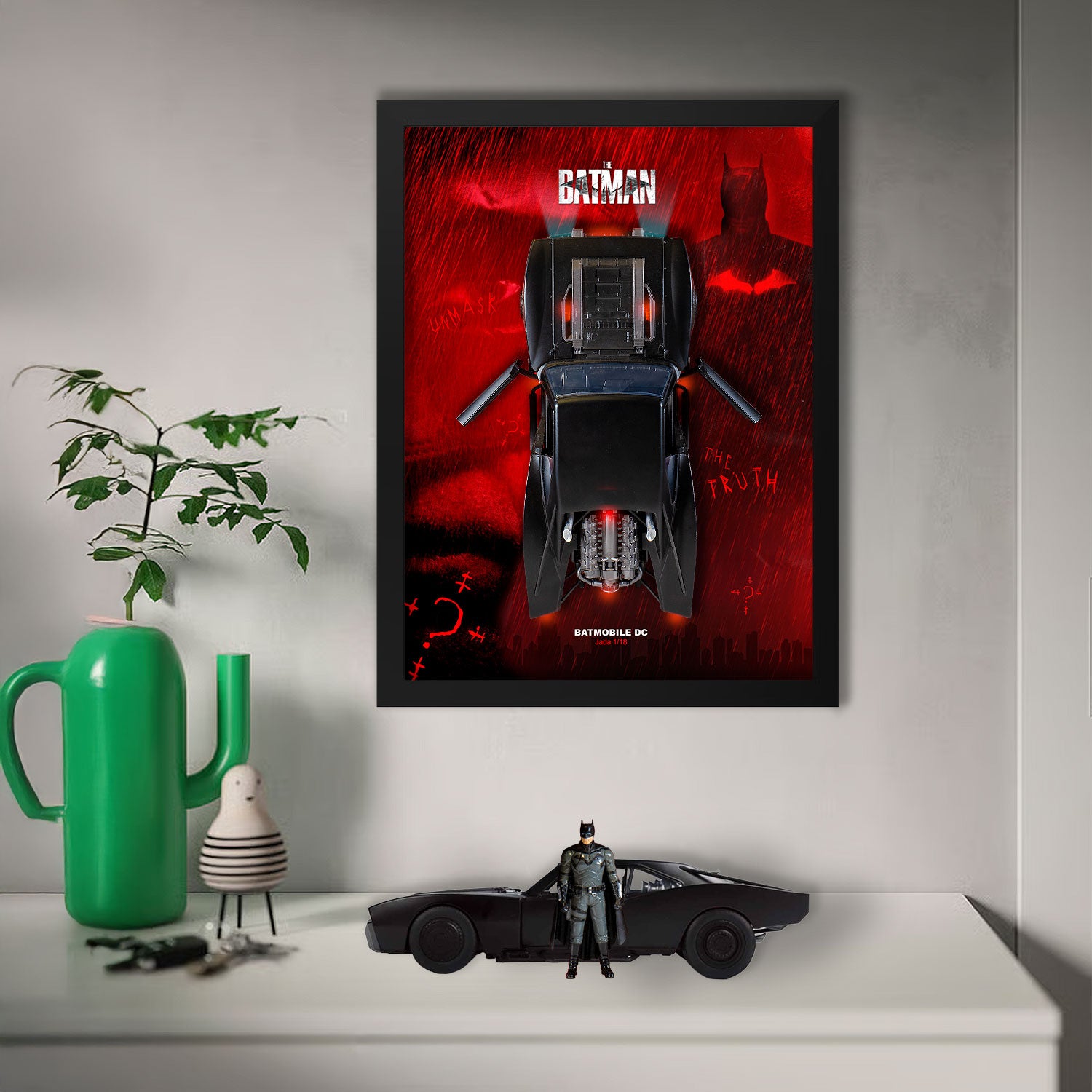 Batmobile DC - The Batman - Lumières LED intégrées - 32 x 42 cm