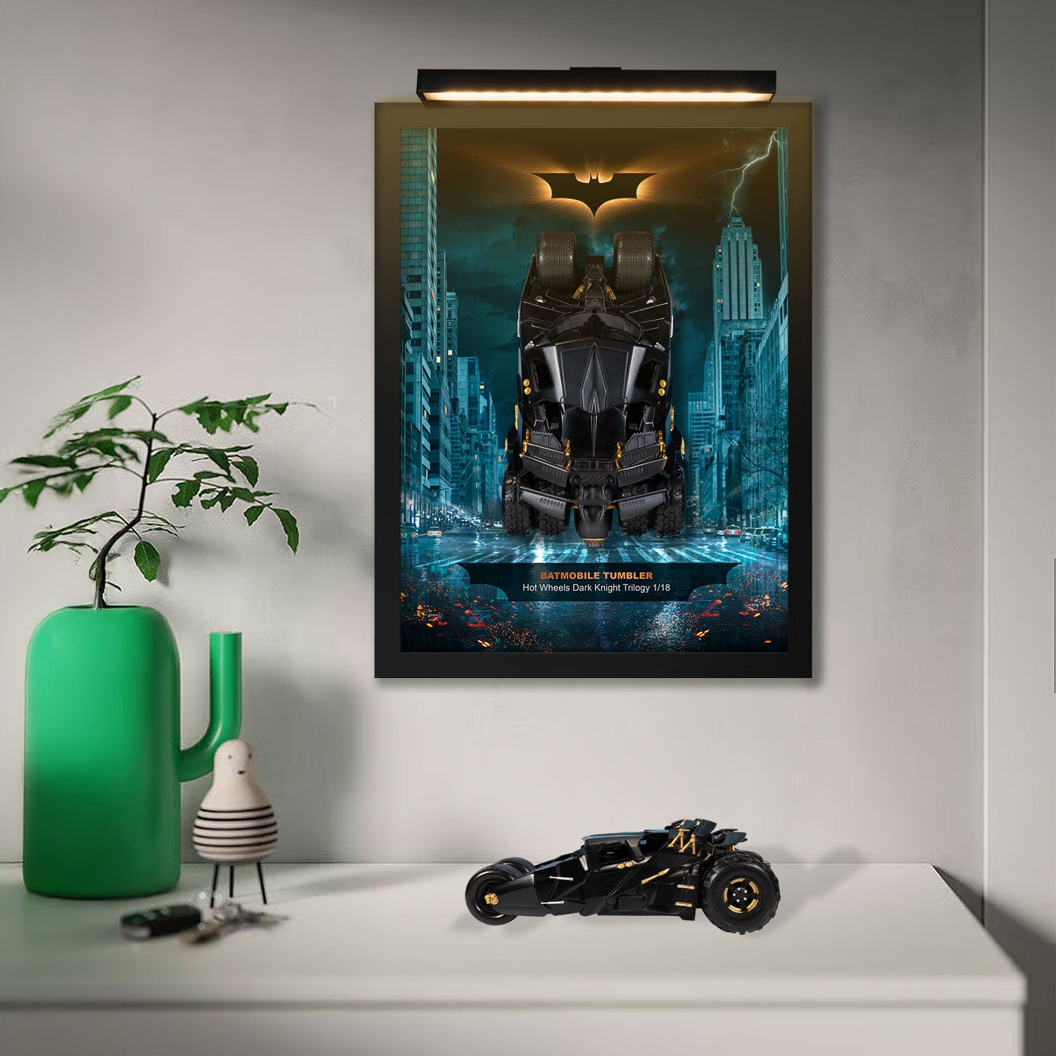 Batmobile Tumber - The Dark Night - Lumières LED - 32 x 42 cm