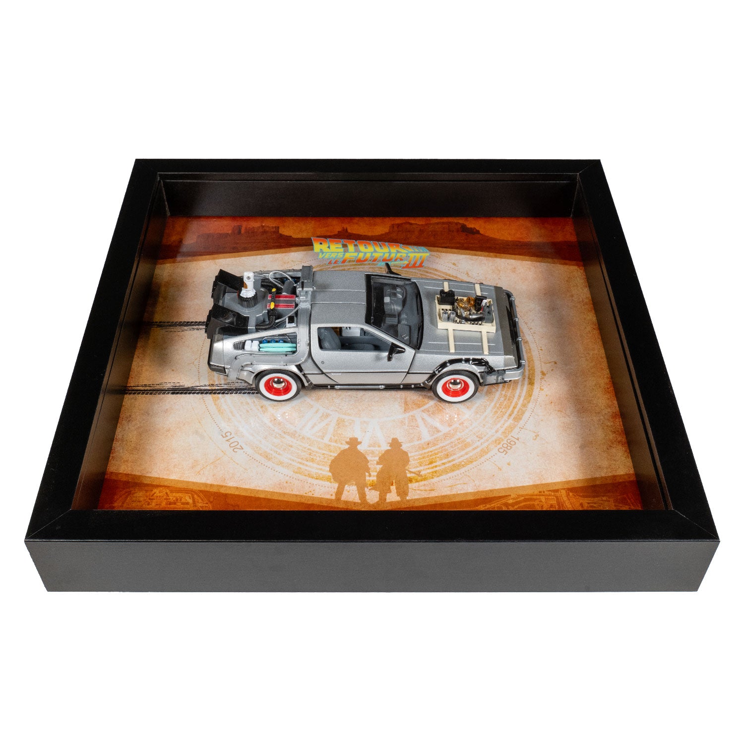 Retour vers le Futur 3 - DeLorean DMC-12 - LED - 32,5 x 32,5 cm