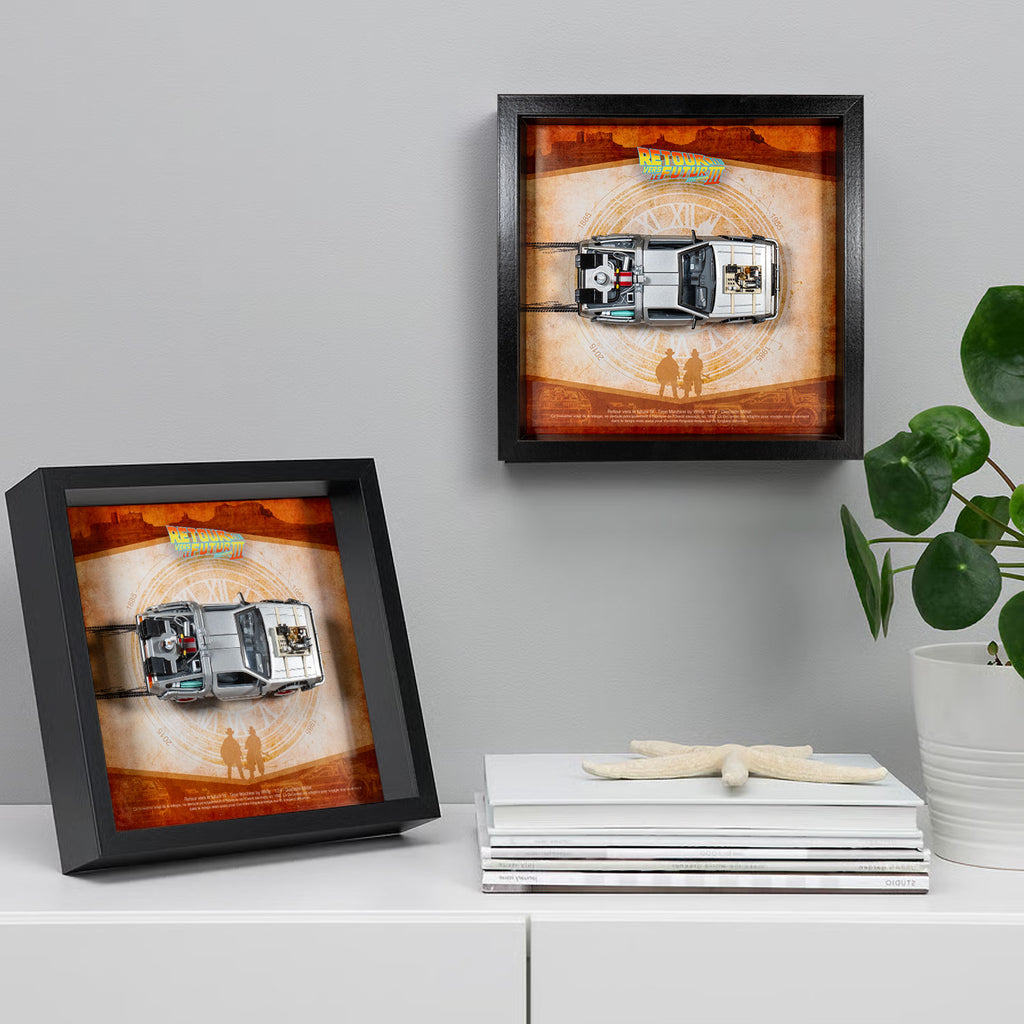 Retour vers le Futur 3 - DeLorean DMC-12 - LED - 32,5 x 32,5 cm