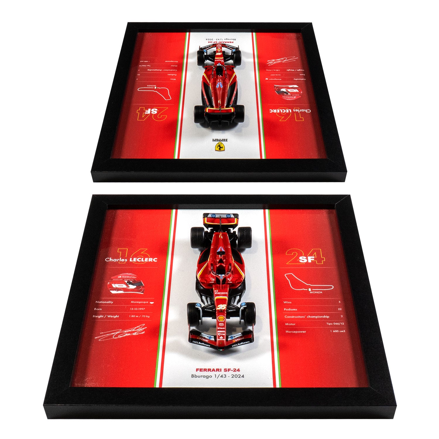Ferrari - Formule 1 SF-24 - Charles Leclerc - 20 x 20 cm