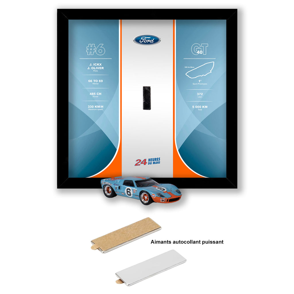 Ford GT40 des 24H du Mans - 20 x 20 cm