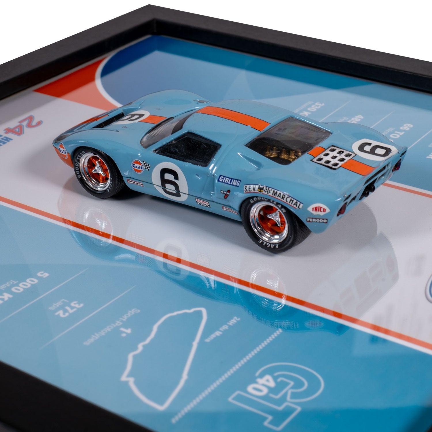 Ford GT40 des 24H du Mans - 20 x 20 cm