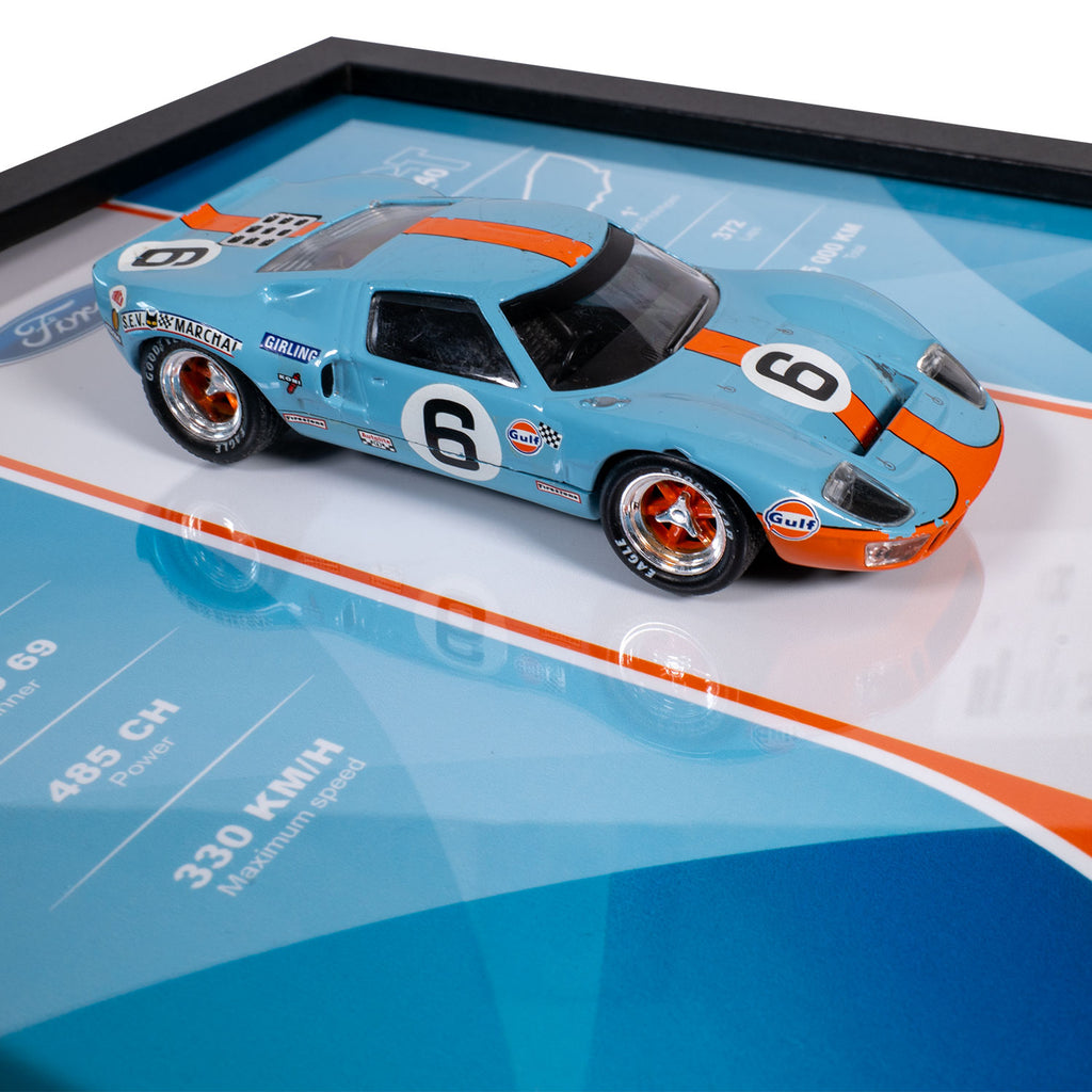 Ford GT40 des 24H du Mans - 20 x 20 cm