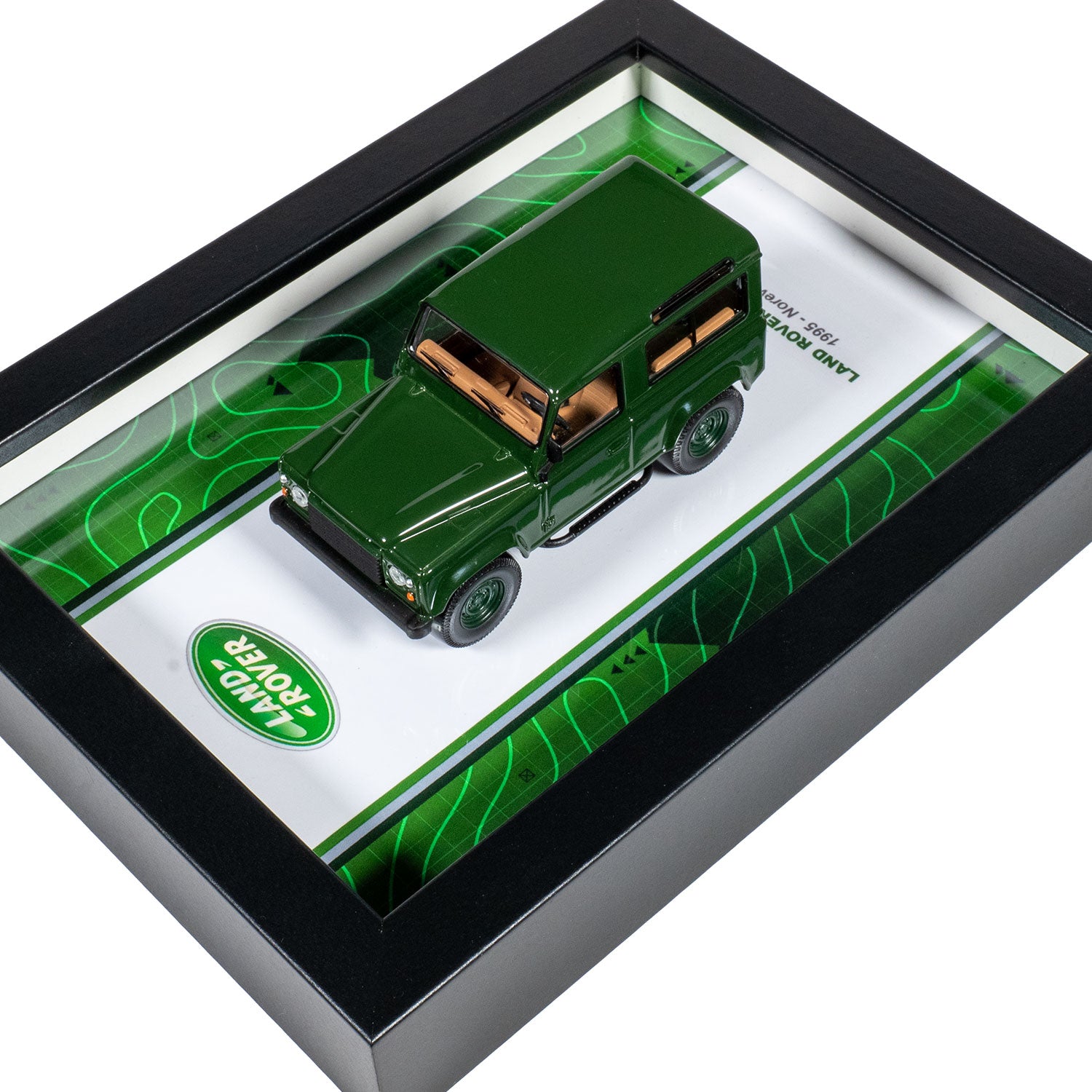 Le voiture Defender de Land Rover dans cadre 15 x 20 cm