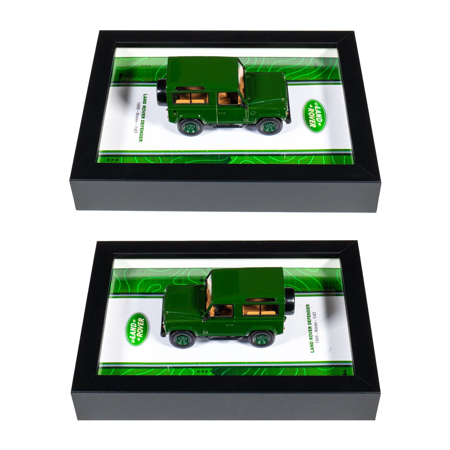 Le voiture Defender de Land Rover dans cadre 15 x 20 cm