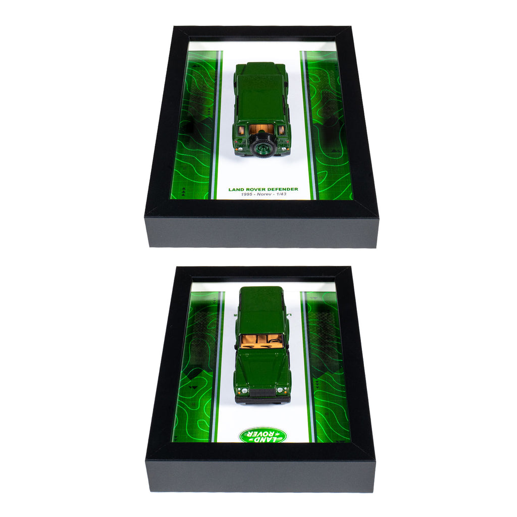Le voiture Defender de Land Rover dans cadre 15 x 20 cm