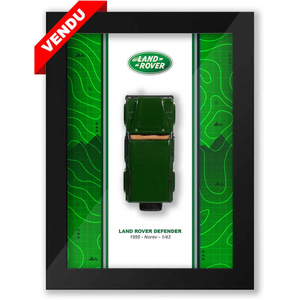 Le voiture Defender de Land Rover dans cadre 15 x 20 cm