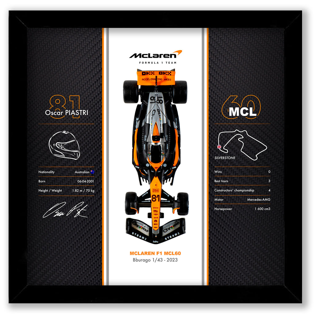 McLaren - Formule 1 MCL60 - Oscar Piastri - 20 x 20 cm