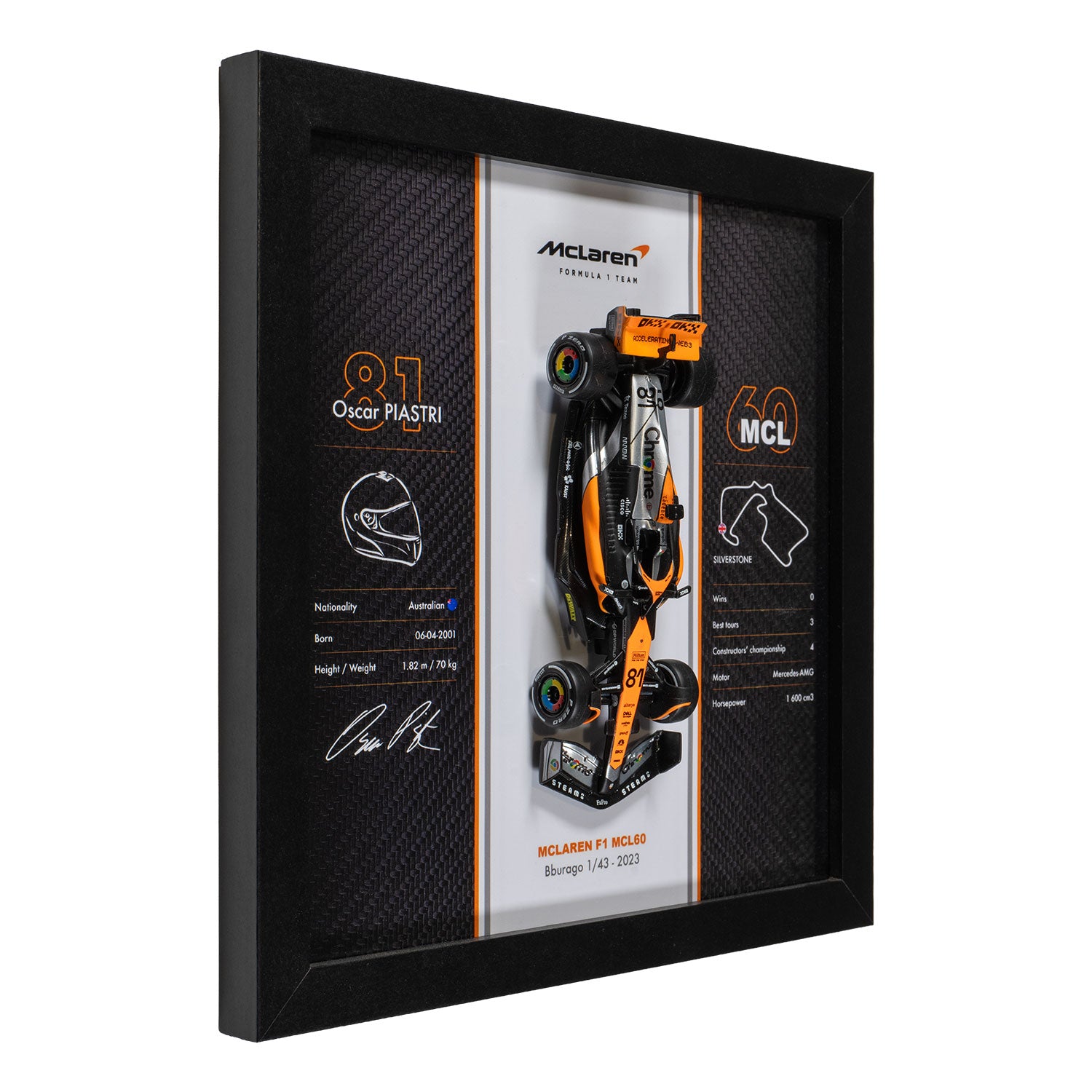 McLaren - Formule 1 MCL60 - Oscar Piastri - 20 x 20 cm