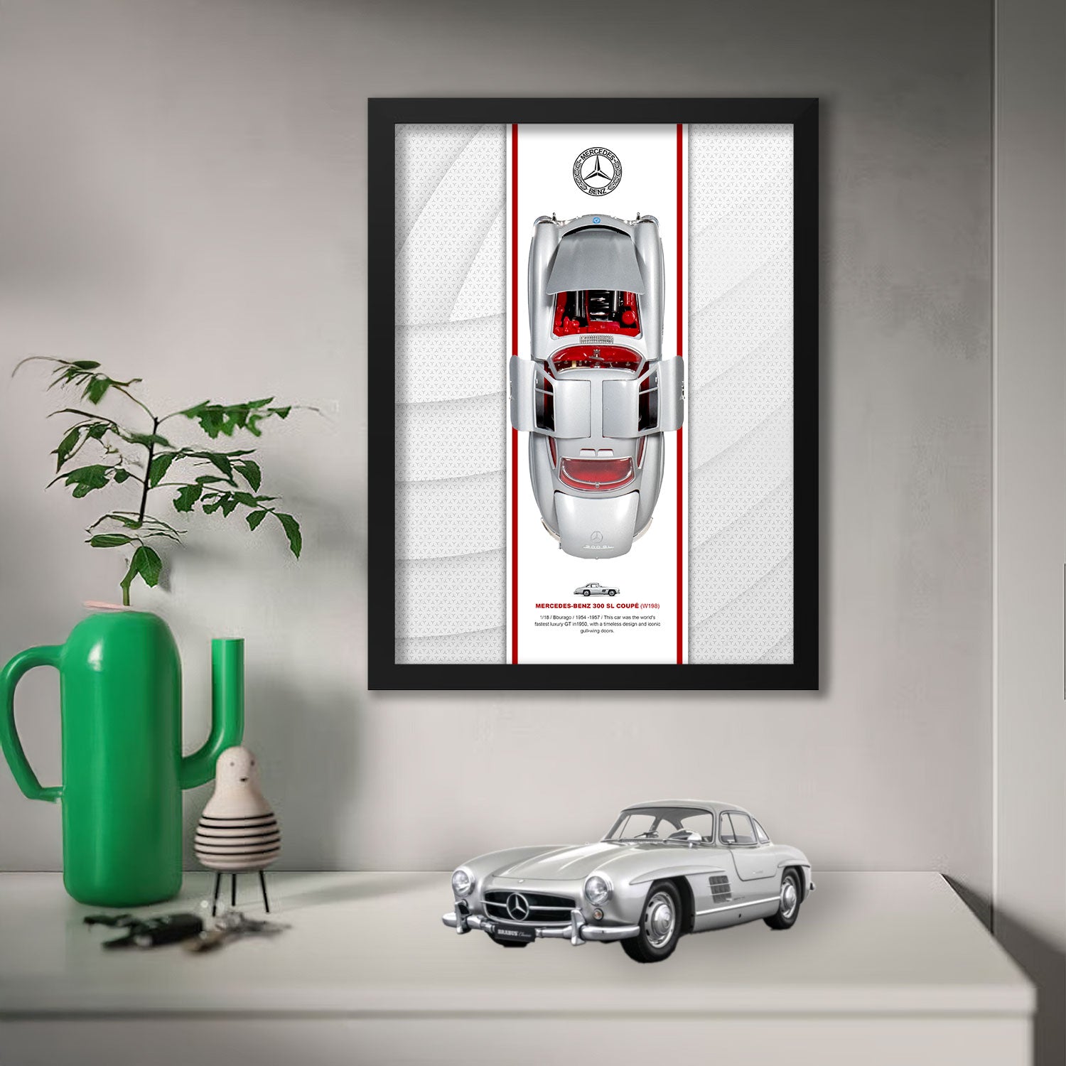 Mercedes-Benz - 300 SL Coupé (W198) - 32 x 42 cm