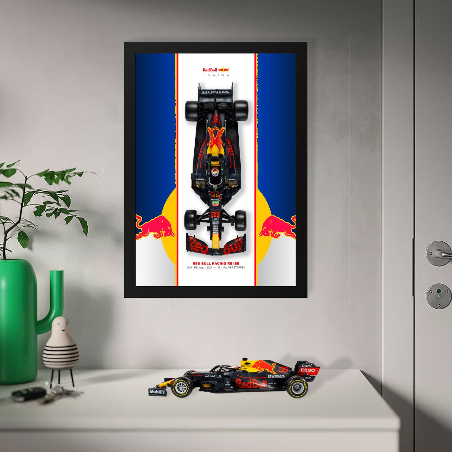 Red Bull Racing - Formule 1 RB16B - Max Verstappen - 23 x 32 cm