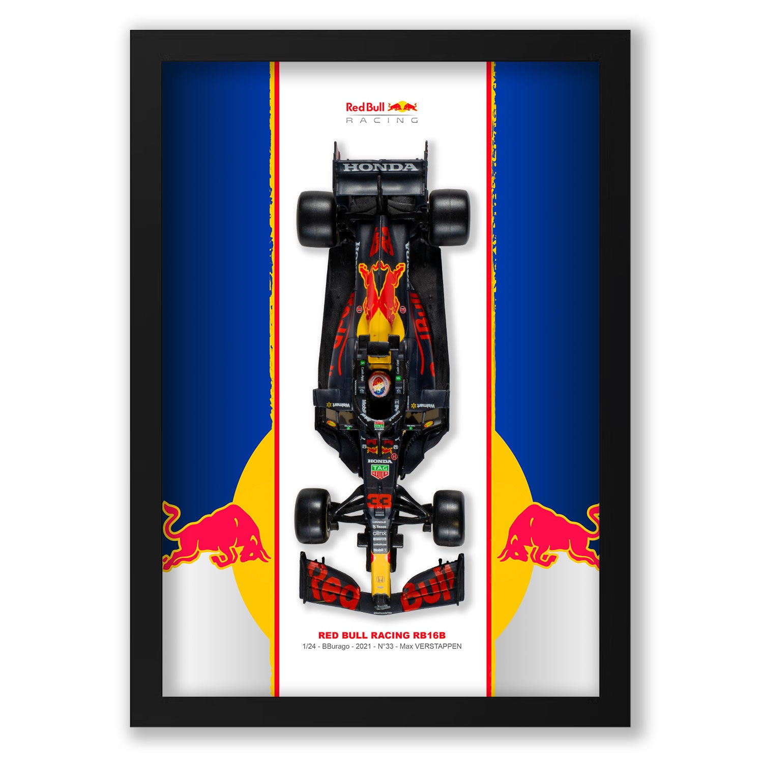 Red Bull Racing - Formule 1 RB16B - Max Verstappen - 23 x 32 cm