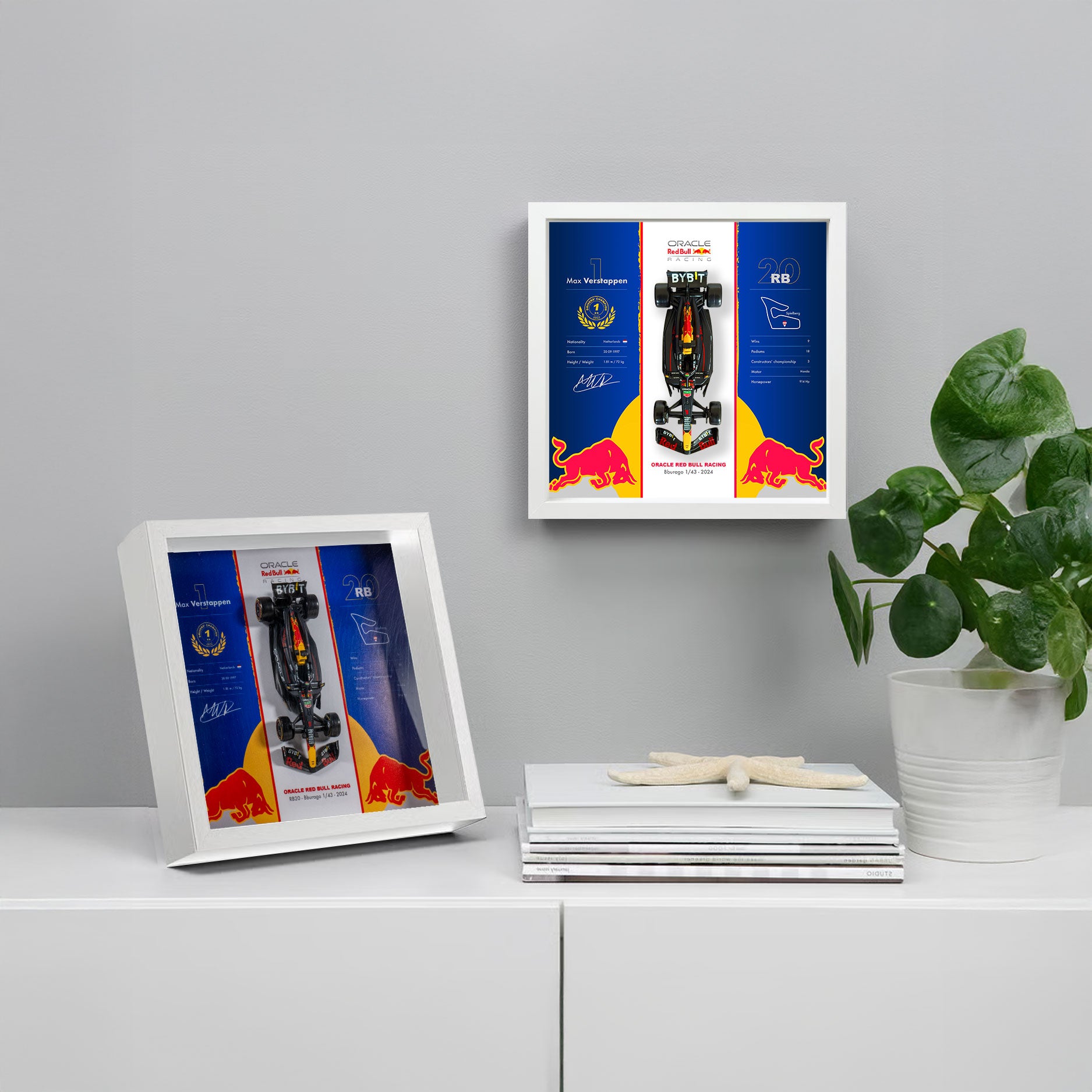 Oracle Red Bull Racing - Formule 1  RB20 - Max Verstappen - 22 x 22 cm